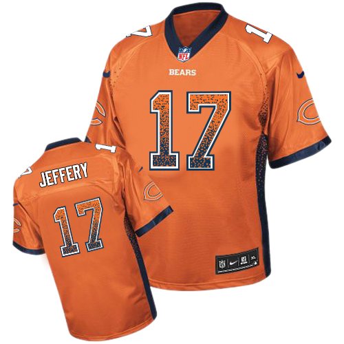 Men's Elite Alshon Jeffery Nike Jersey Orange - #17 Drift Fashion NFL Chicago Bears